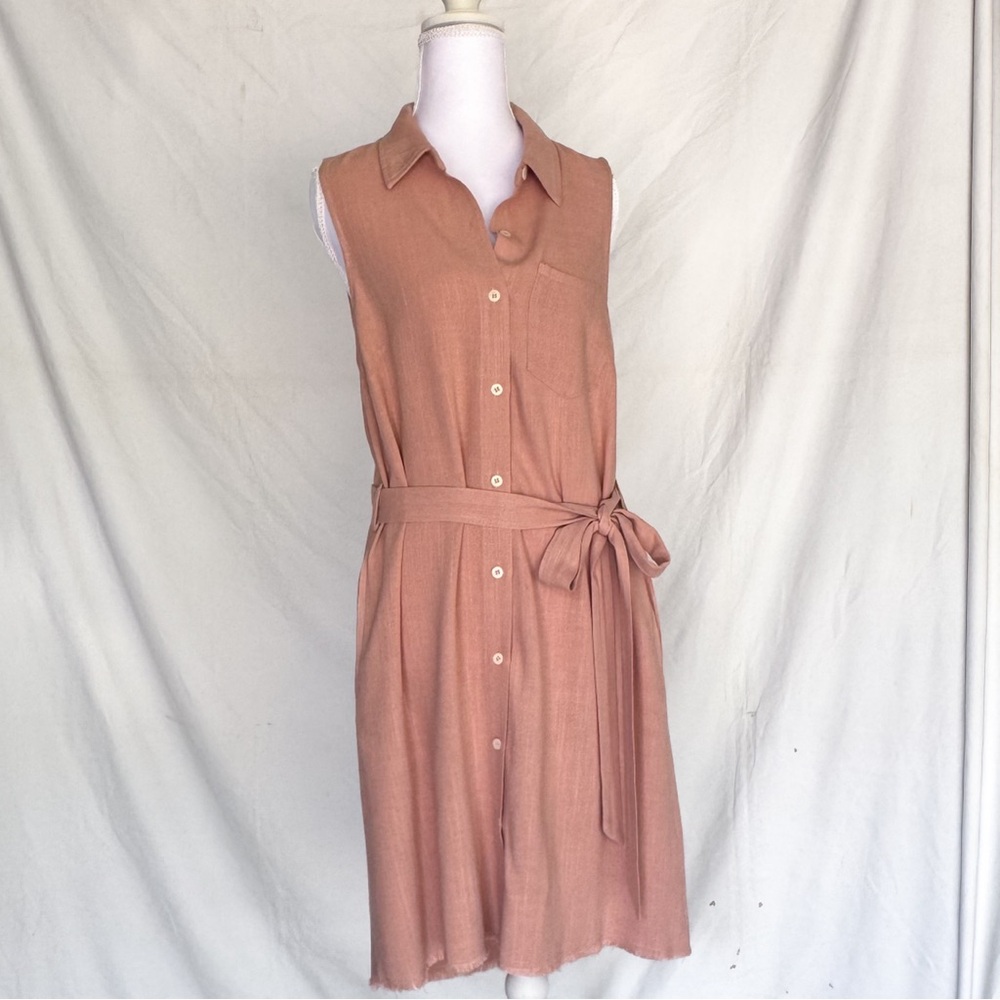 Mystree Sleeveless Midi Dress in Soft Brown